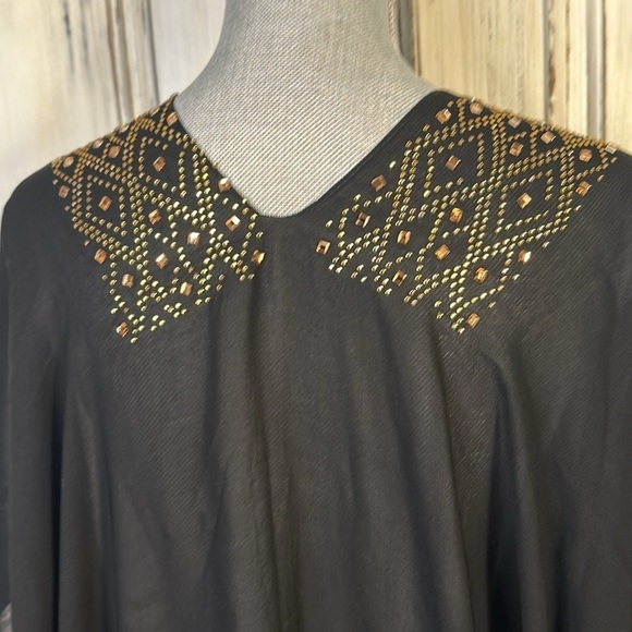 Jessica Mc Clintock Sheer with Rose Gold Faux Rhinestone Embellished  Kimono NWT - Picture 10 of 12